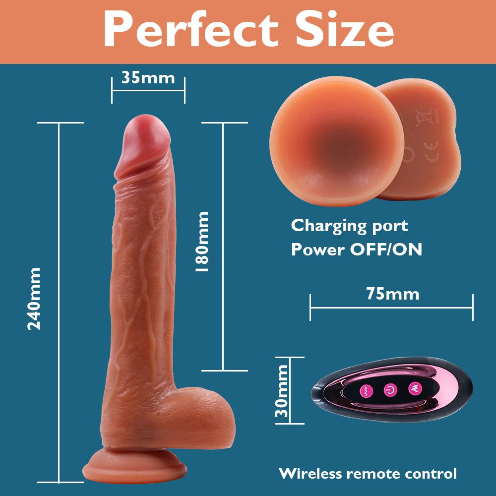 Triple Threat Thrusting Heating Dildo Vibrator Sex Toys for Women