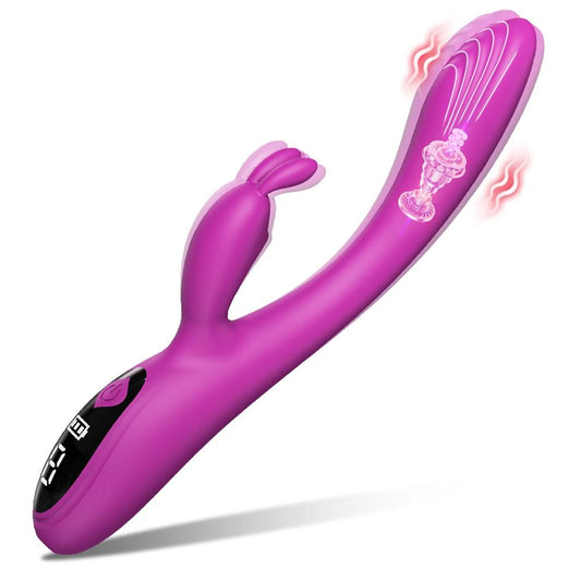 Rechargeable Rabbit Vibrator With LCD Displayer Female Masturbator