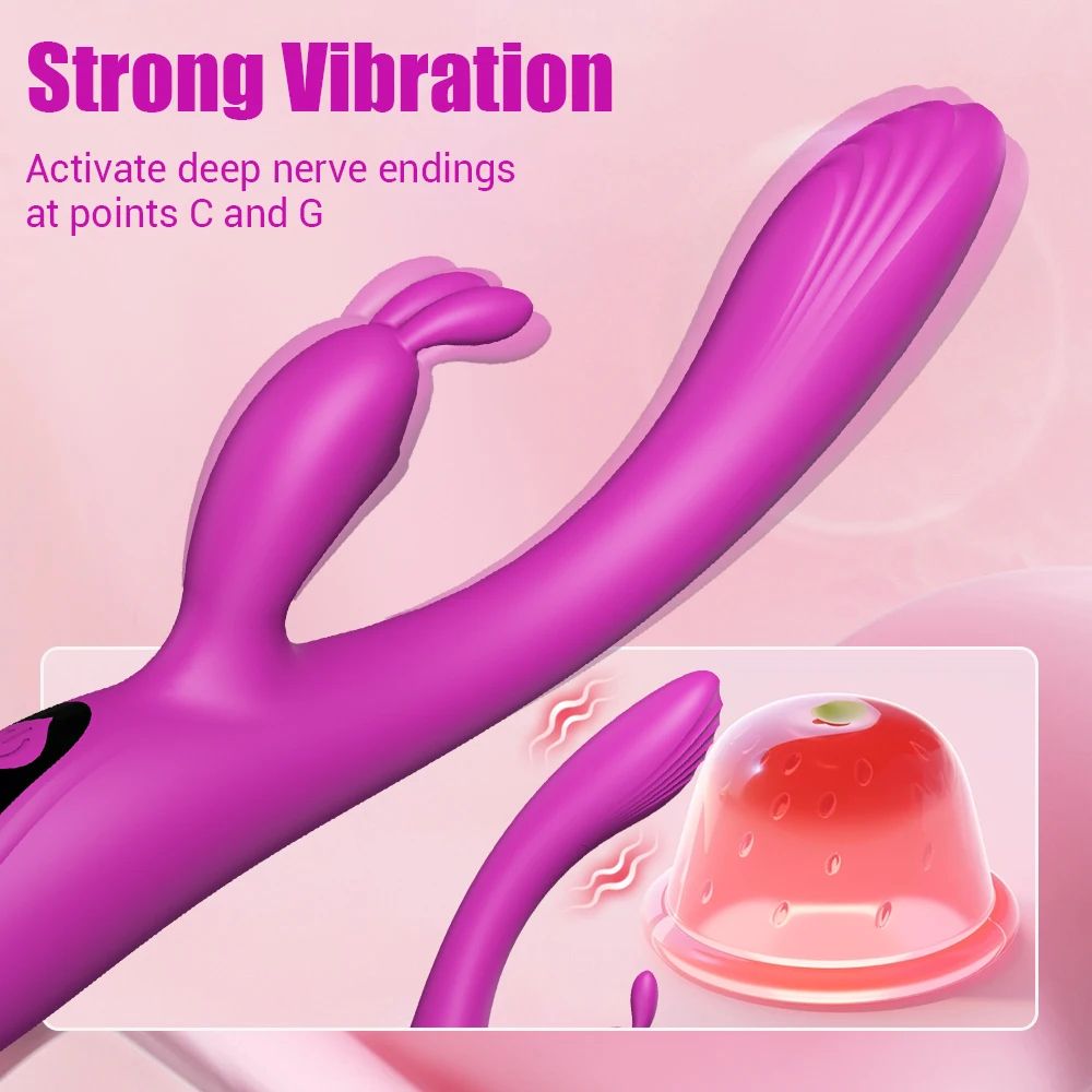 Rechargeable Rabbit Vibrator With LCD Displayer Female Masturbator